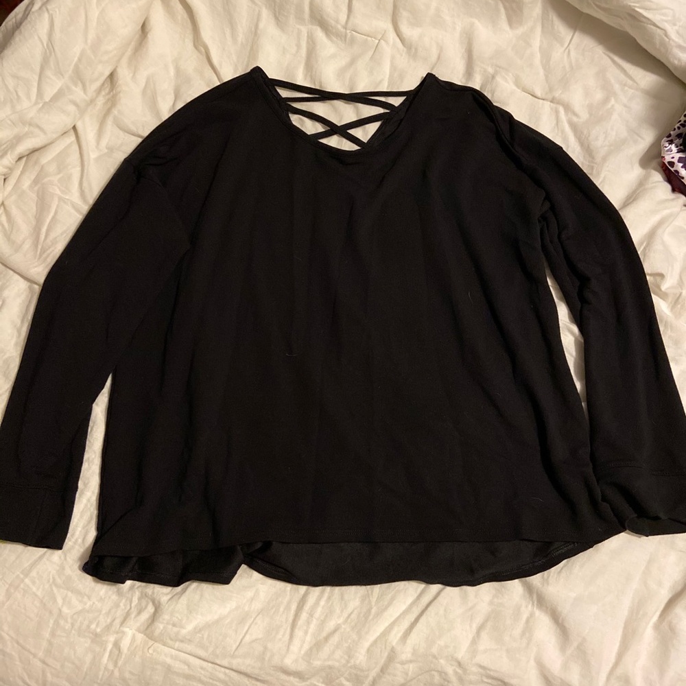 Danskin Now long sleeve lace up back shirt XXL